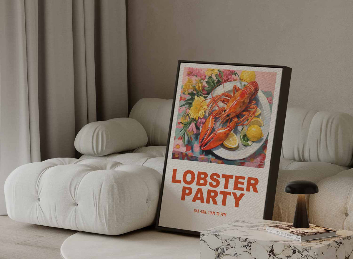 Lobster Party Poster – portret kunstwerk als wanddecoratie, afbeelding 13