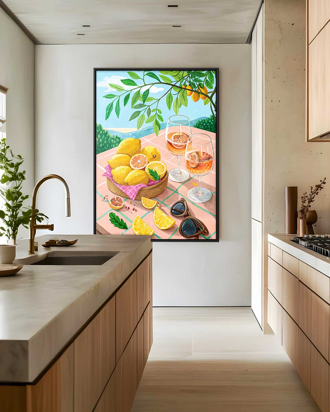 Zomerse Citrus Tafereel – staand kunstwerk voor modern interieur