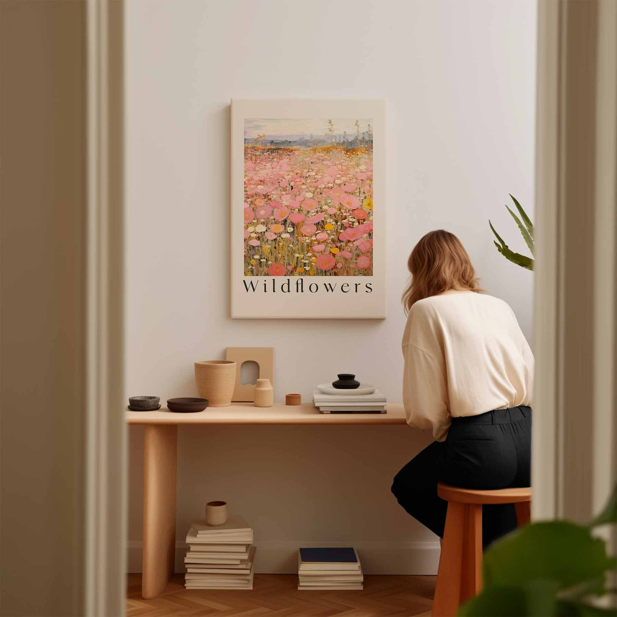 Velden vol Wilde Bloemen – plexiglas wanddecoratie in portret formaat