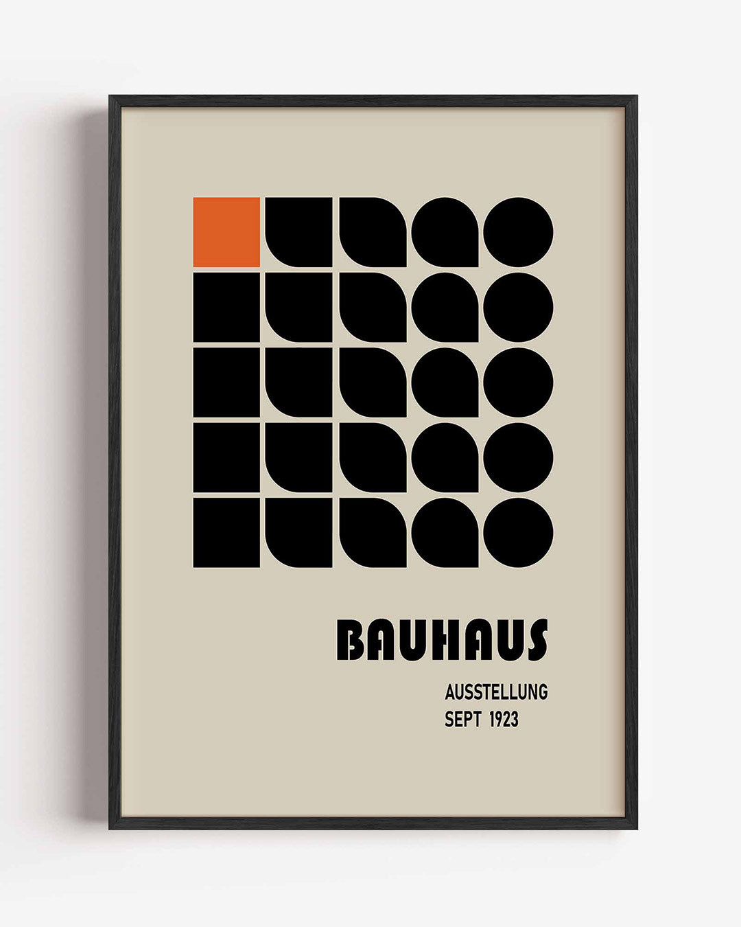 Vormritme en kleur – staande Bauhaus poster als wanddecoratie