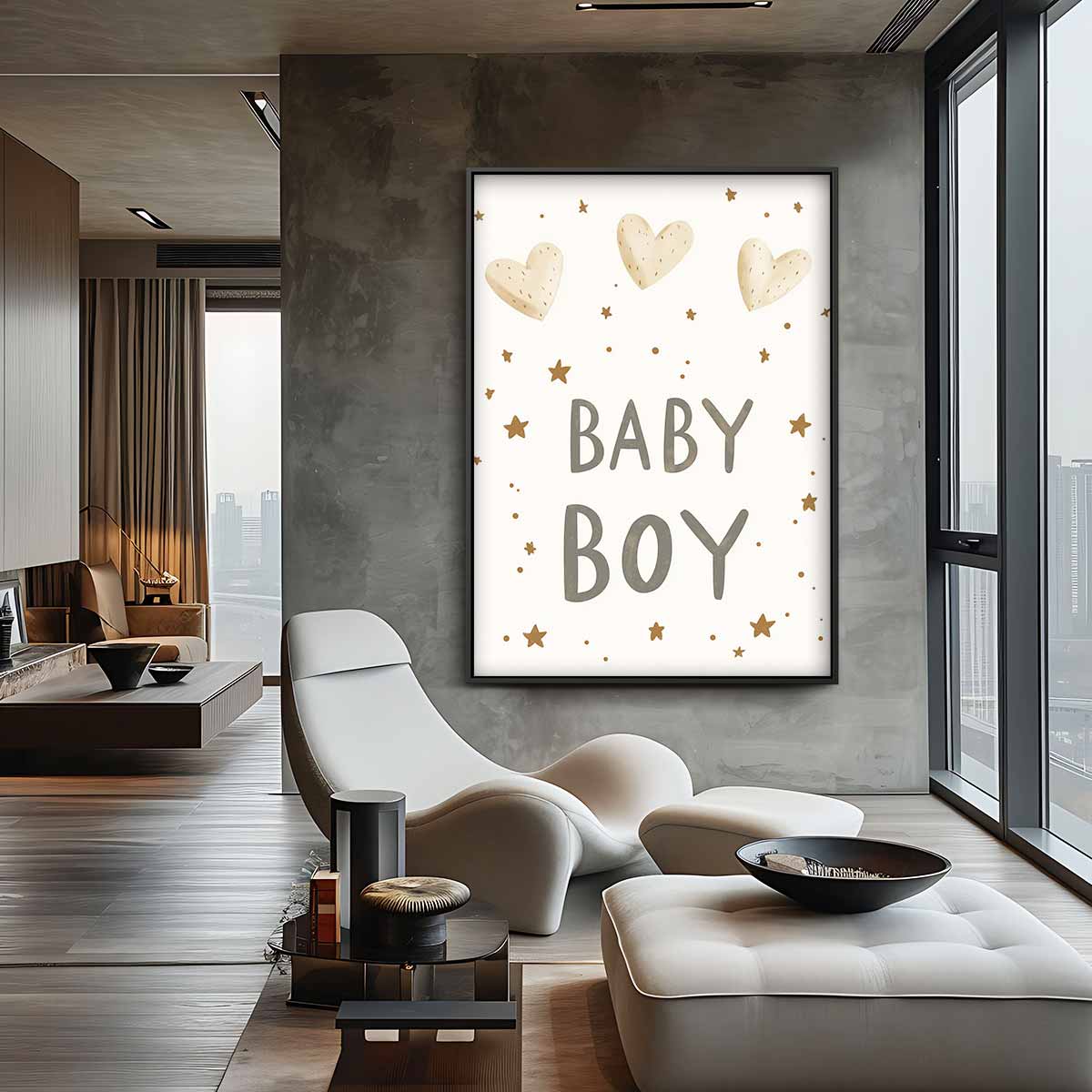 Baby Boy Sterrenhemel Poster – canvas wanddecoratie in portret formaat