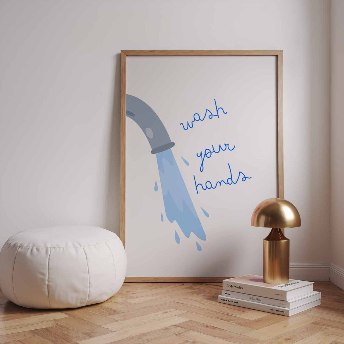 Stijlvolle Handen Was – staande muurposter met quote
