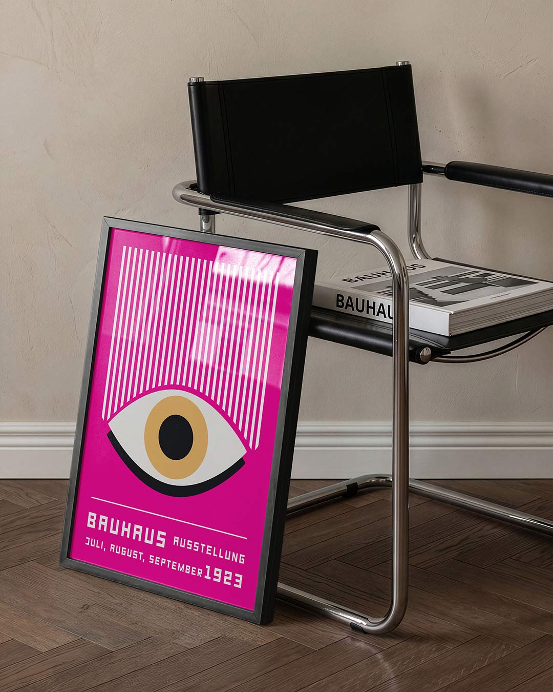 Lijnen en oog – staande Bauhaus poster voor aan de muur
