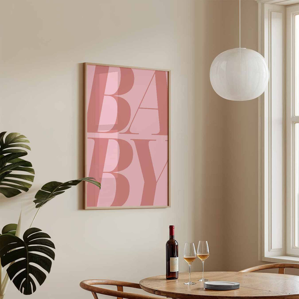 Stijlvolle Baby Typografie – staande Popart wanddecoratie van WallArtistic
