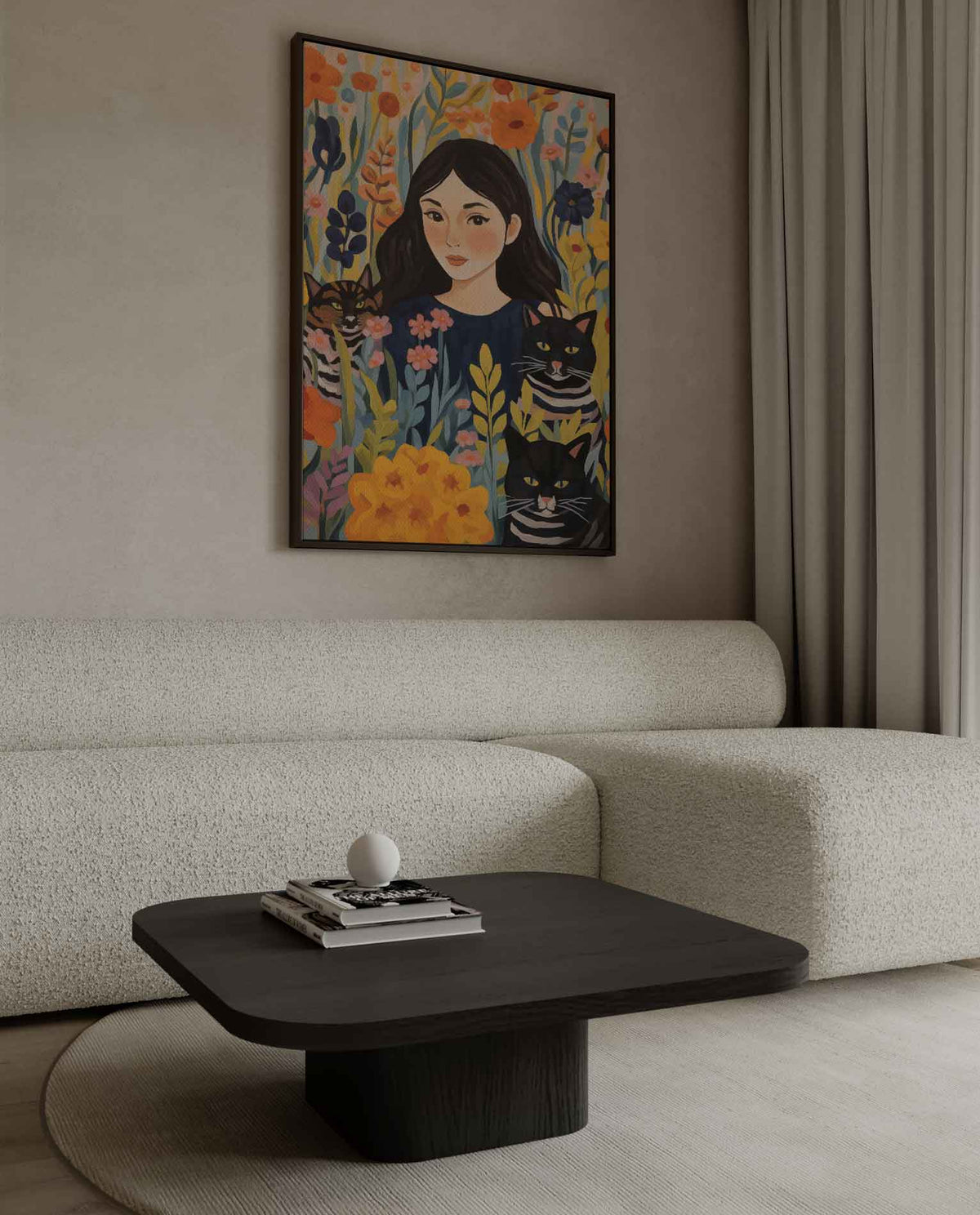 Vrolijke Tuinmomenten – canvas wanddecoratie in portret formaat