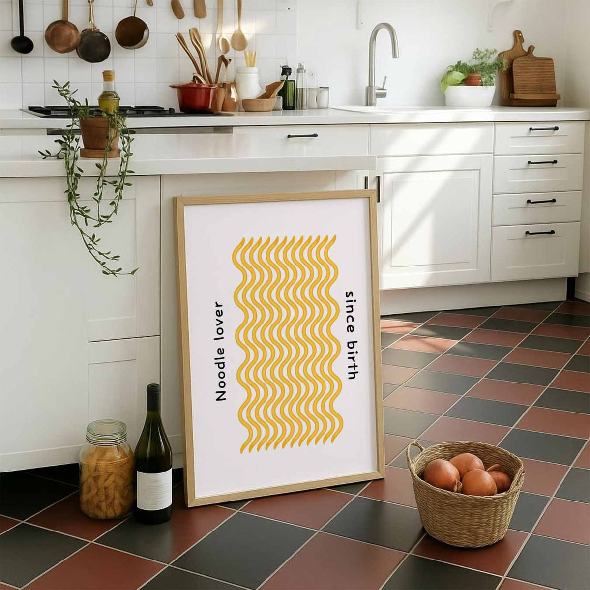 Noodle Lover Since Birth – staande muurposter voor keuken of eethoek