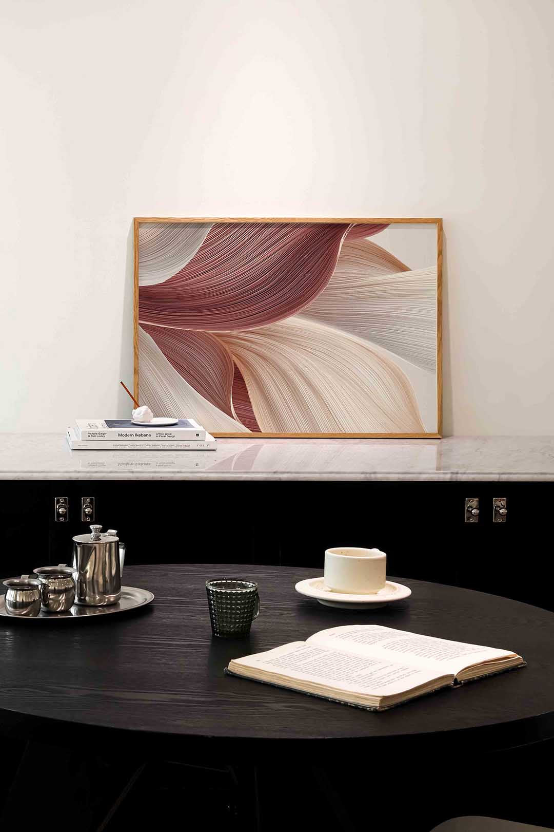 Golvende lijnen – abstracte poster in liggend formaat