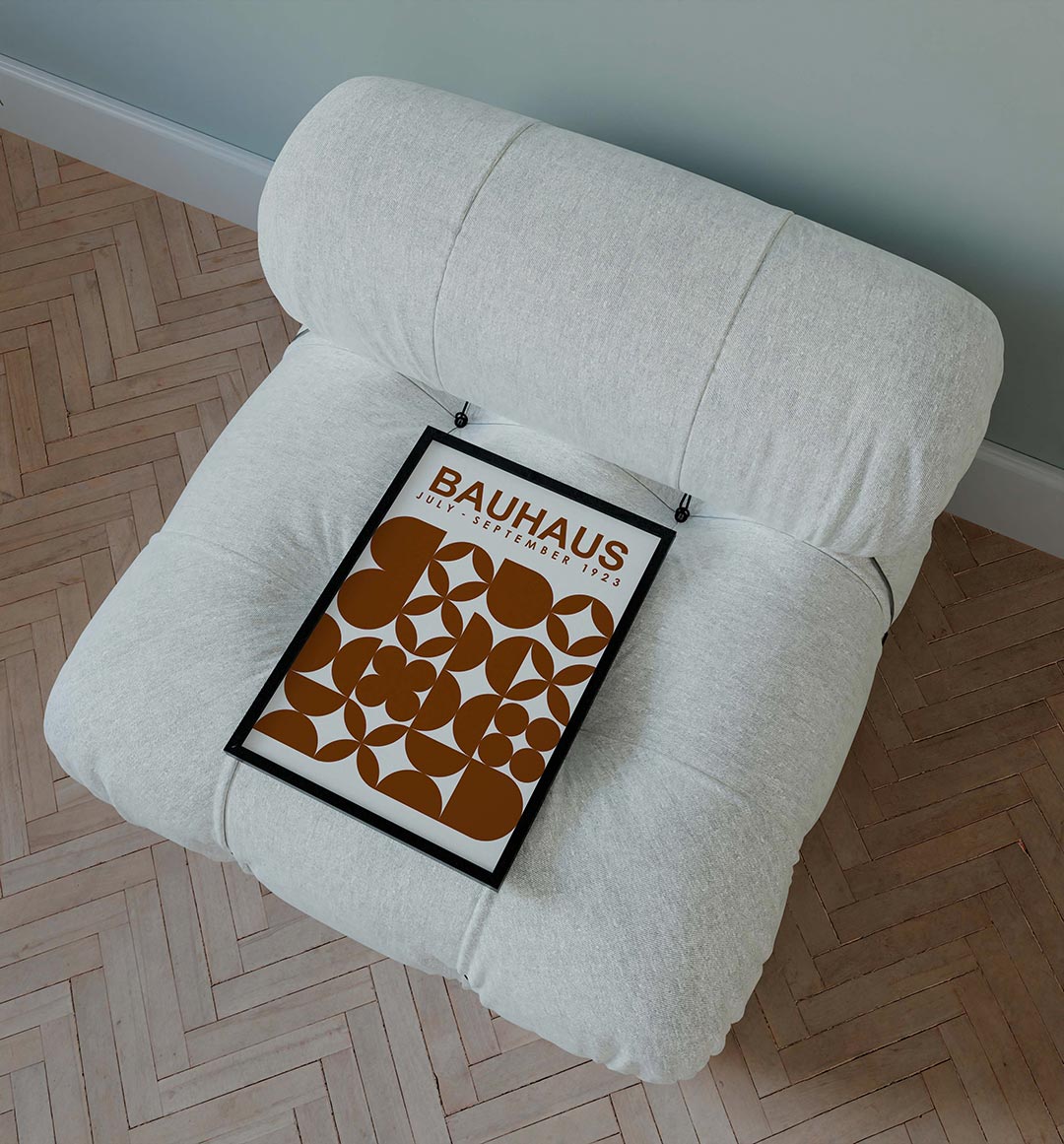 Vormen en vlakken – staande Bauhaus poster voor aan de muur