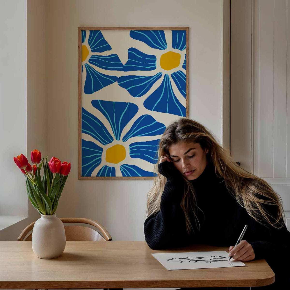 Bloemenpracht – bloemen poster als moderne staande wanddecoratie