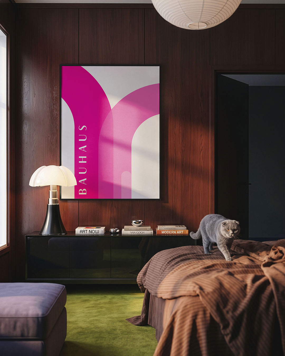 Kleurvlakken en lijnen – geometrische Bauhaus poster in staand formaat
