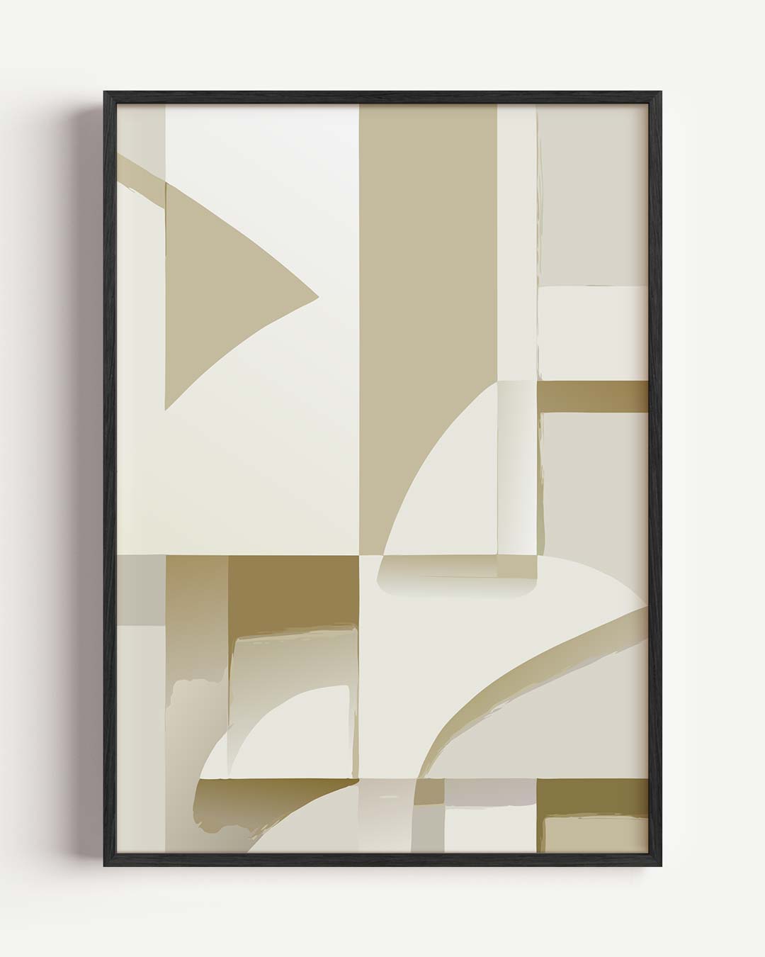 Moderne Beige Abstracte – kleurrijke abstracte portret poster als wanddecoratie
