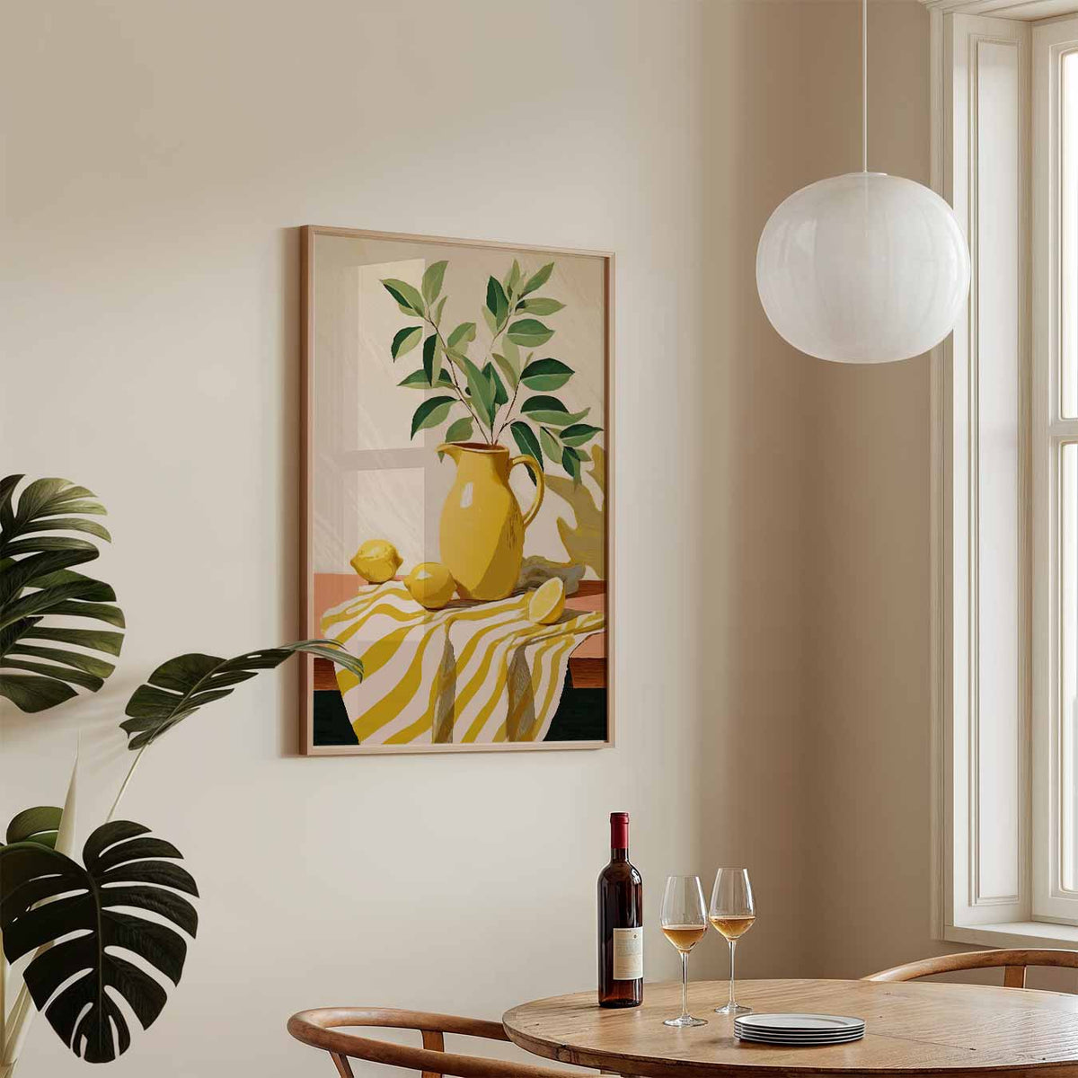 Zonnige Citroen Stilleven – keukenposter in staand formaat