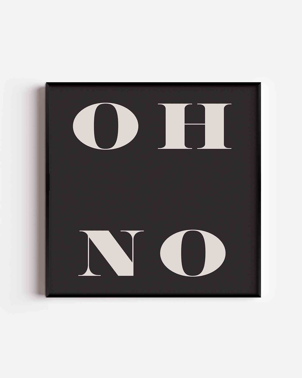 Oh no – vierkante poster met kleur en vormen als wanddecoratie