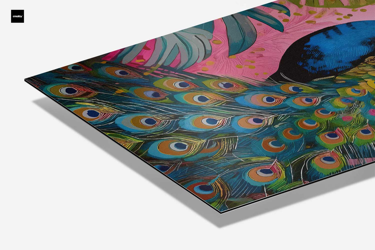 Prachtige Pauw in het Paradijs – staande wandkunst voor woonkamer of interieur