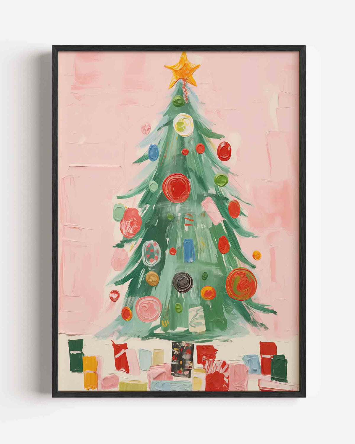 Kerstboom met versieringen – kerst portret poster als wanddecoratie