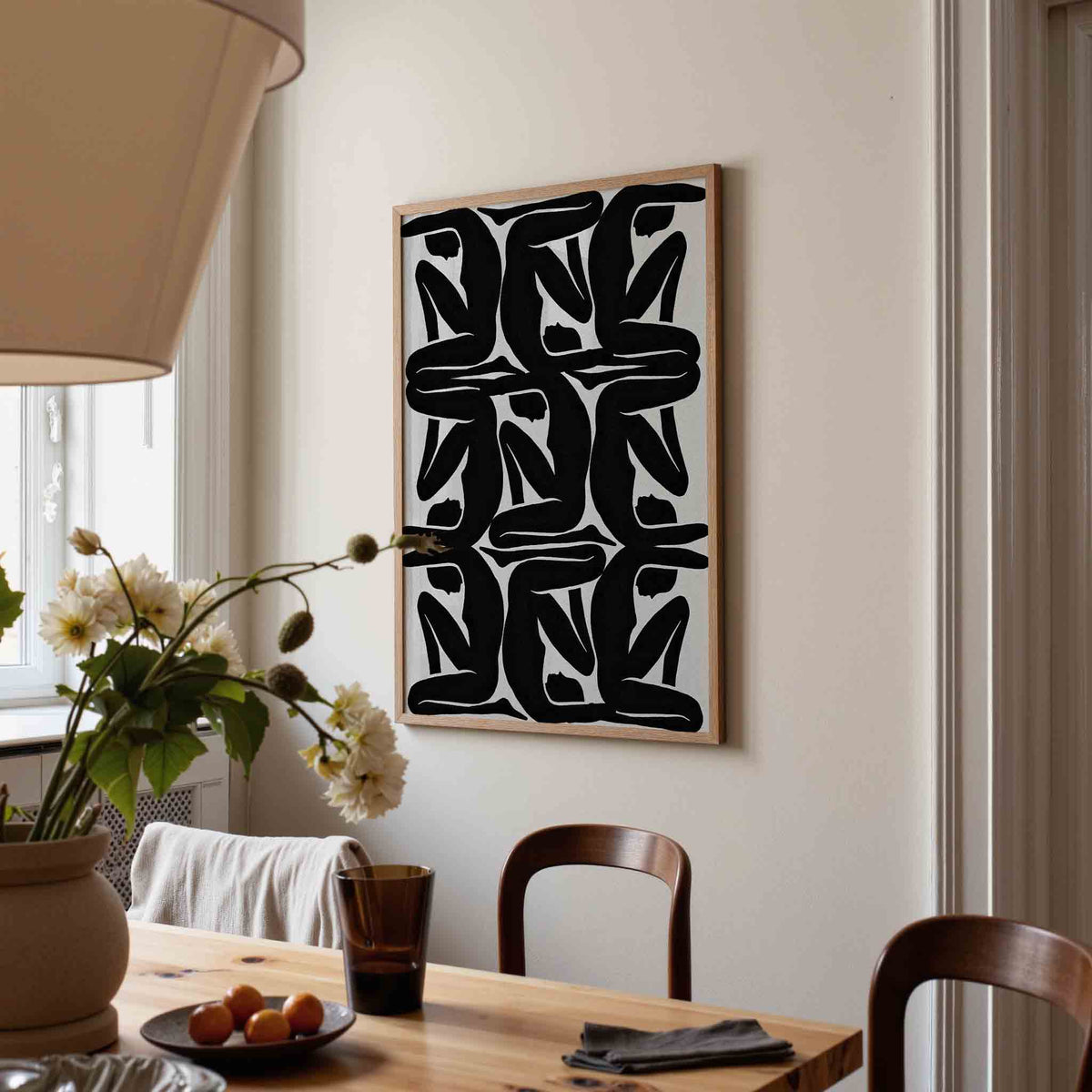 Zwarte silhouetten – kunst en design poster in portret formaat