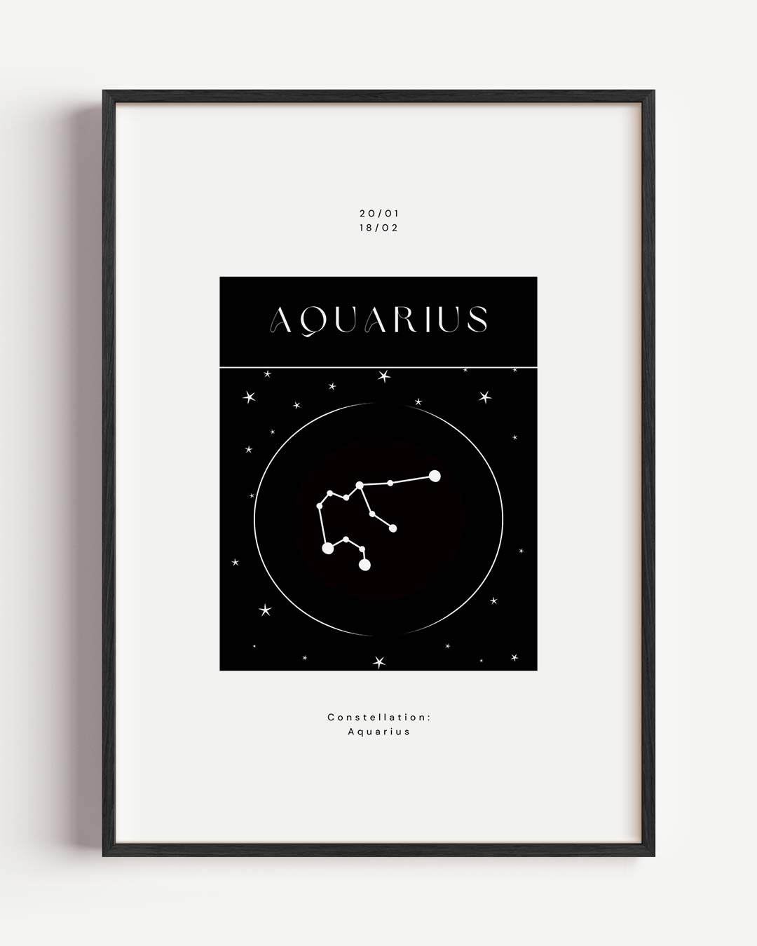 Aquarius Sterrenbeeld – mindful portret poster als wanddecoratie