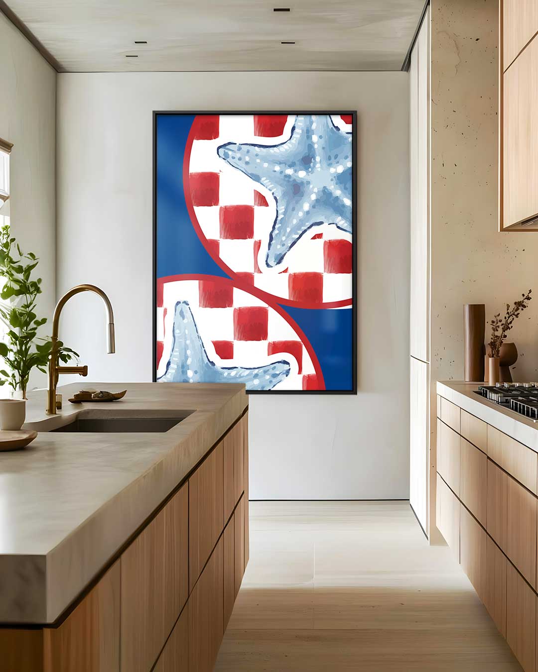 Zeeavontuur op Canvas – staand kunstwerk voor modern interieur