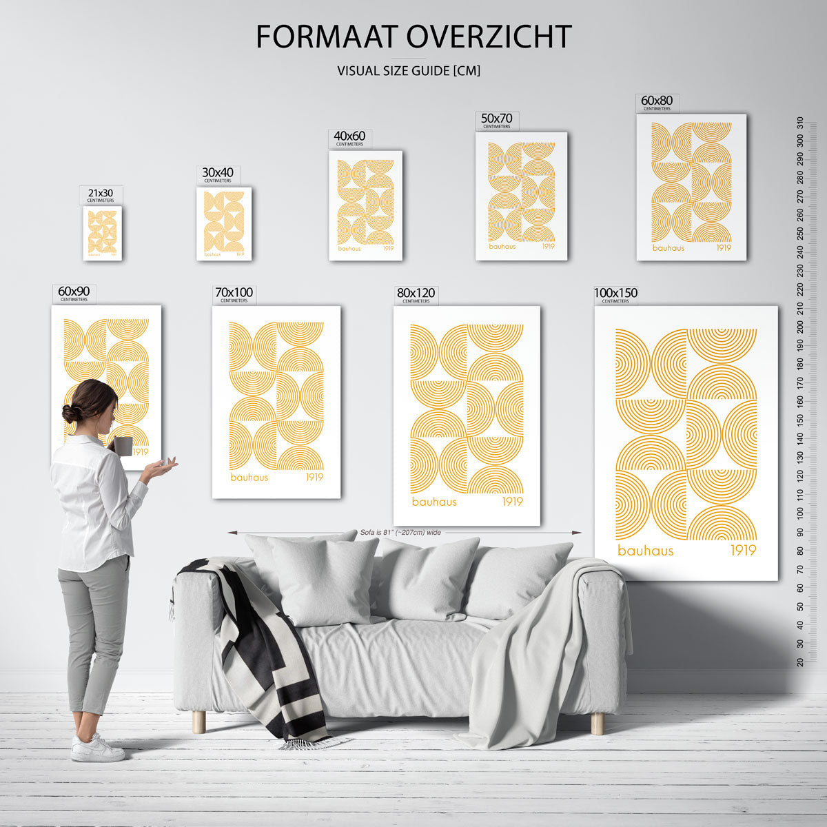 Cirkelritme en lijnen – Bauhaus poster als moderne geometrische wanddecoratie