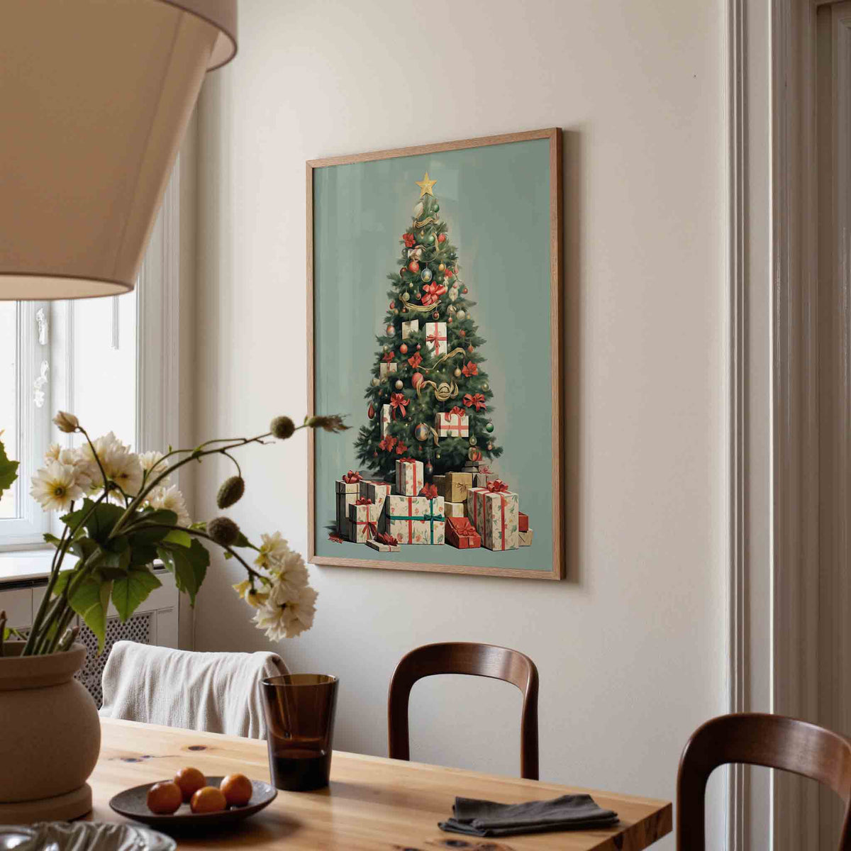 Kerstboom met cadeaus – kerstposter in staand formaat