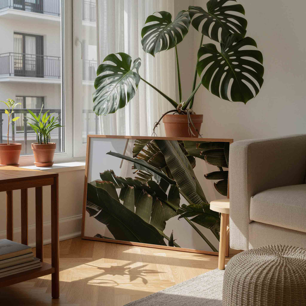 Bananenbladeren – moderne wandkunst als landscape poster