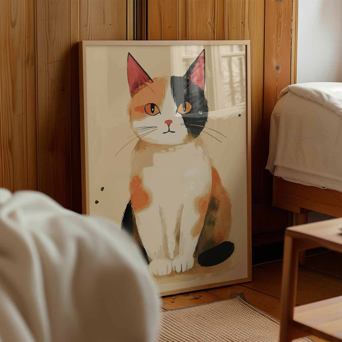 Schattige Calico Kat – kinderposter in staand formaat