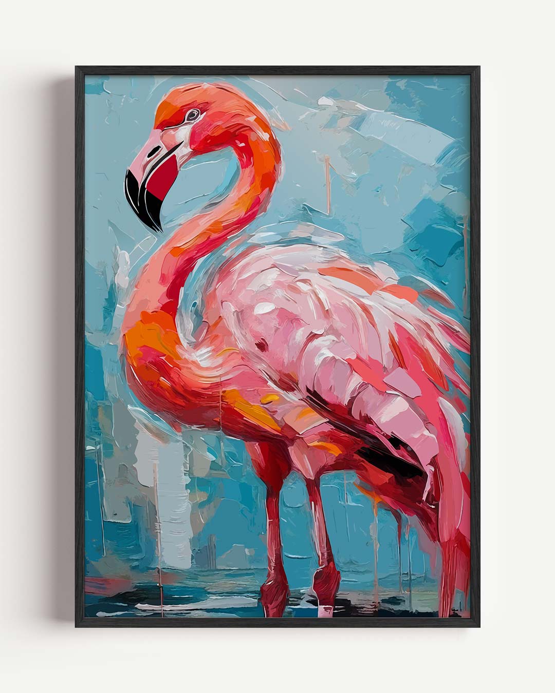 Flamingo Elegantie – dieren portret poster als wanddecoratie