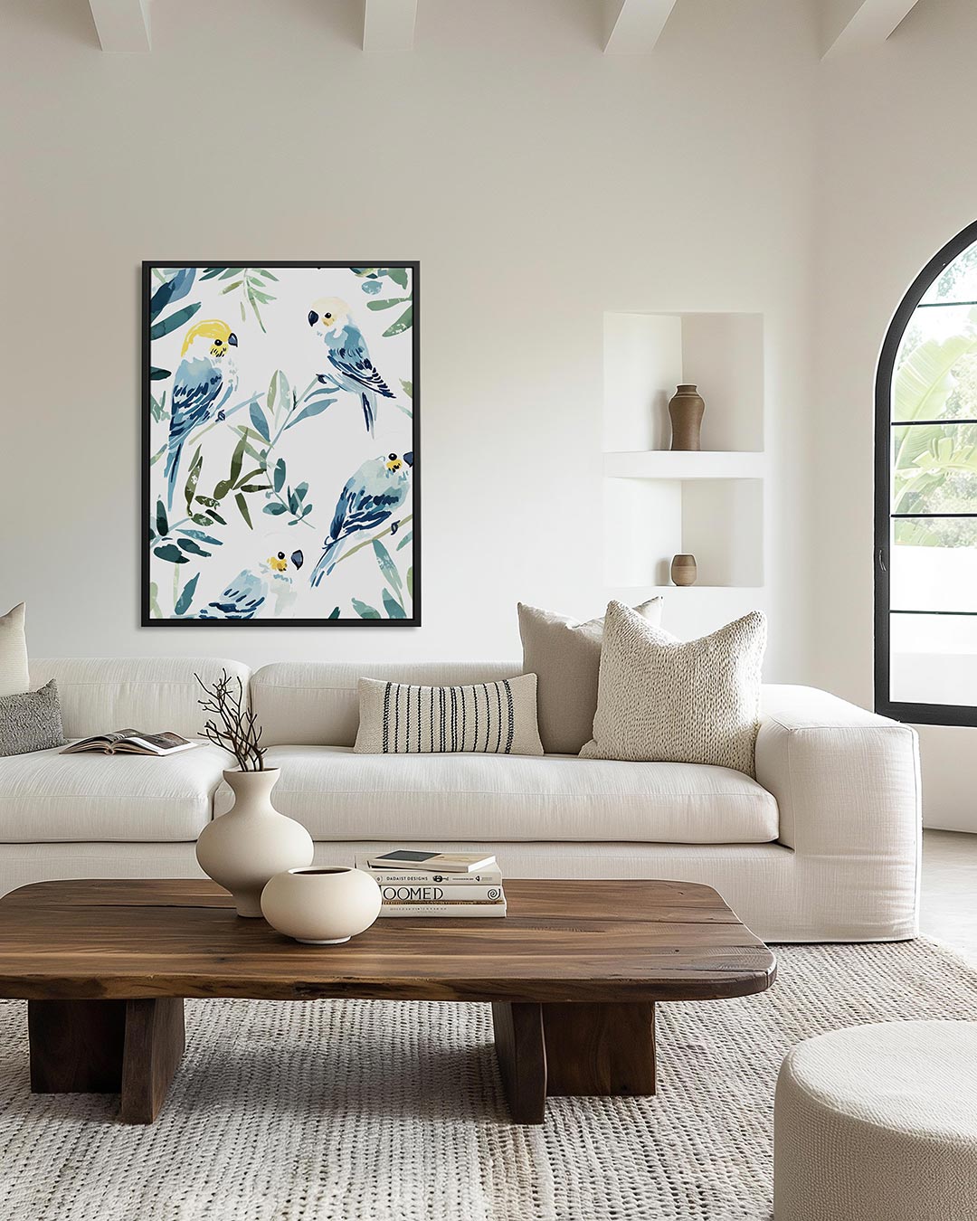 Vogels en bladeren – staand wanddecoratie kunstwerk