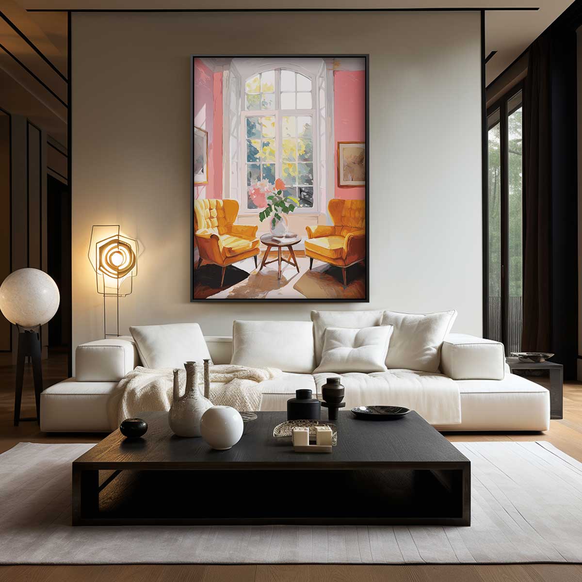 Zonnige Ochtend in de Salon – modern portret kunstwerk van WallArtistic
