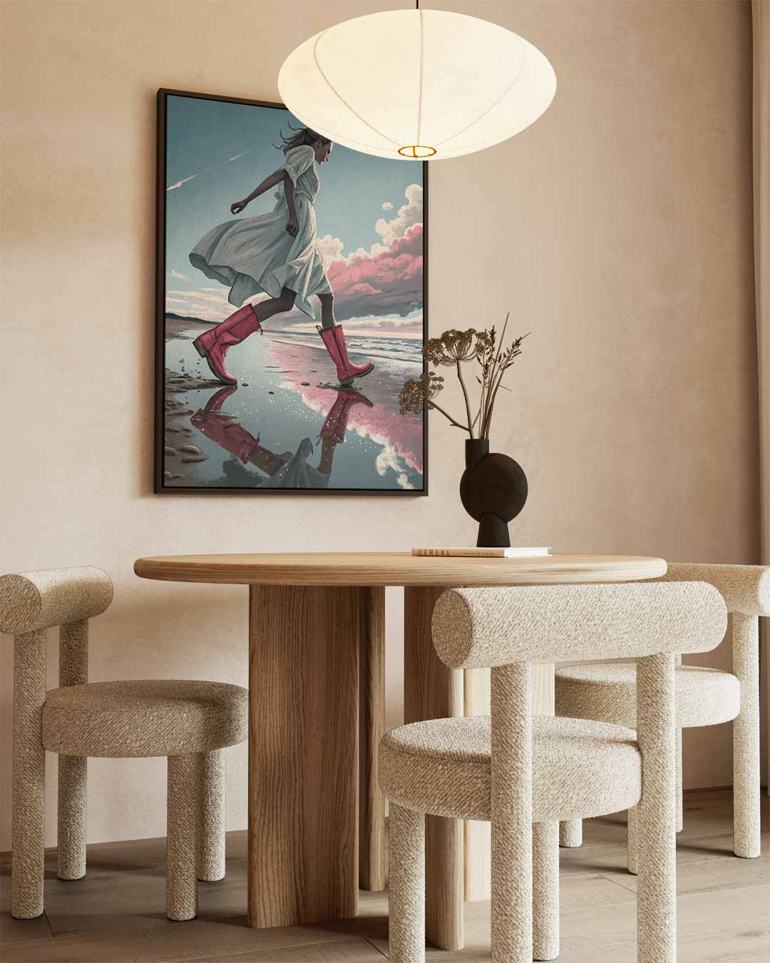 Wandelend langs de horizon – staand kunstwerk voor modern interieur