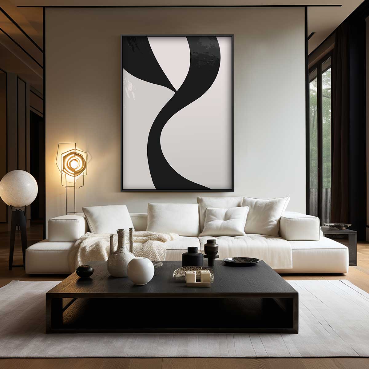 Elegant Contrast – modern portret kunstwerk van WallArtistic