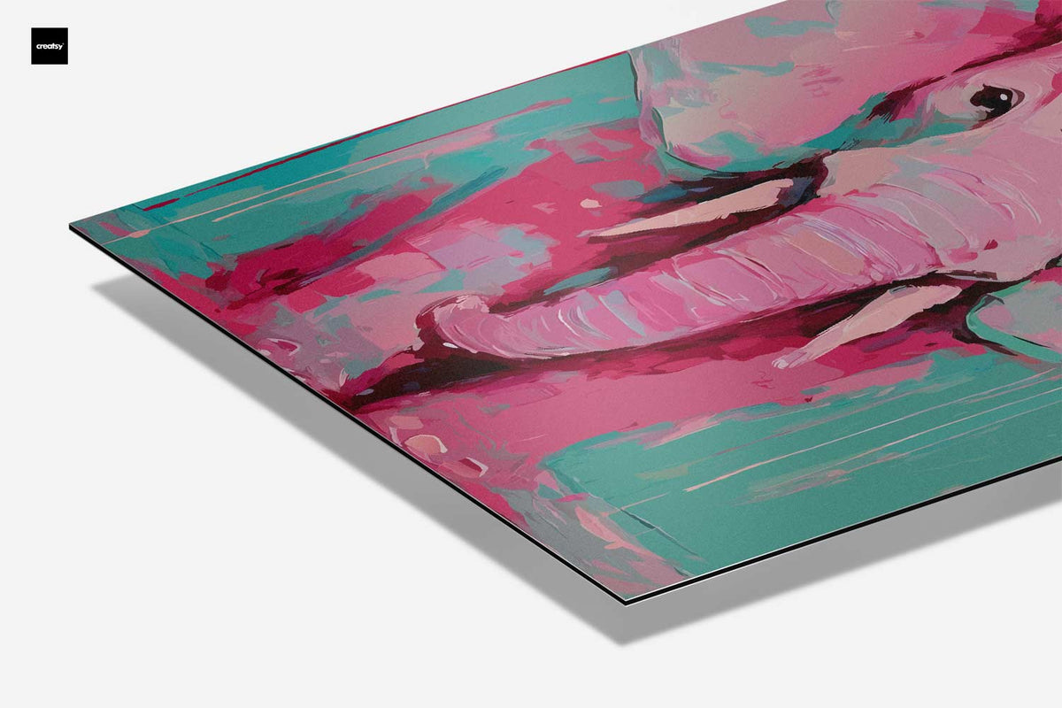 Kleurrijke Olifantenkunst – staande wandkunst voor woonkamer of interieur