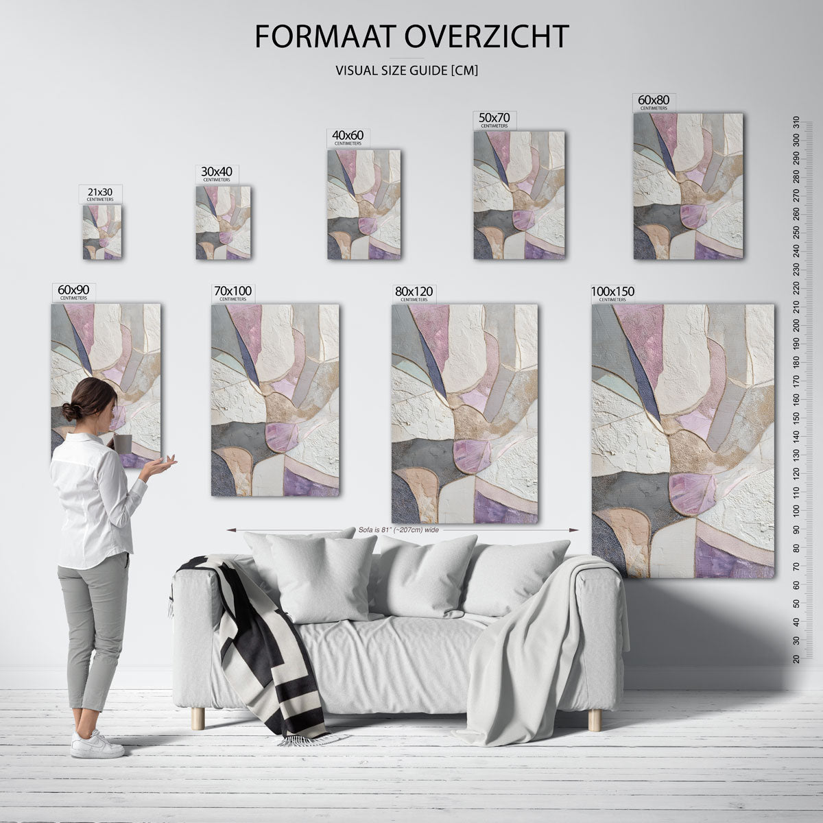 Abstracte vormen – staande muurposter met abstracte vormen