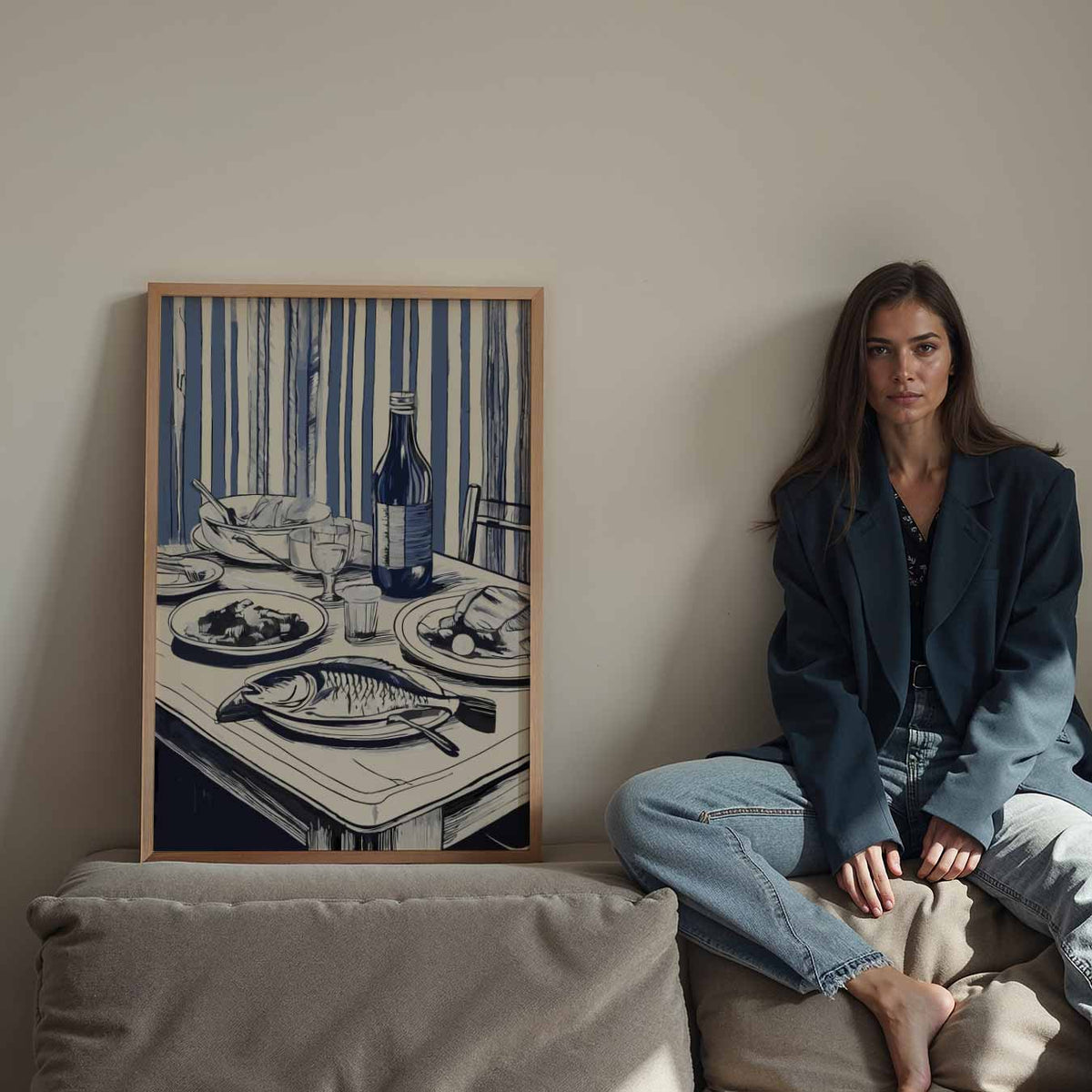 Stijlvolle Keukentafel – staande keuken wanddecoratie van WallArtistic