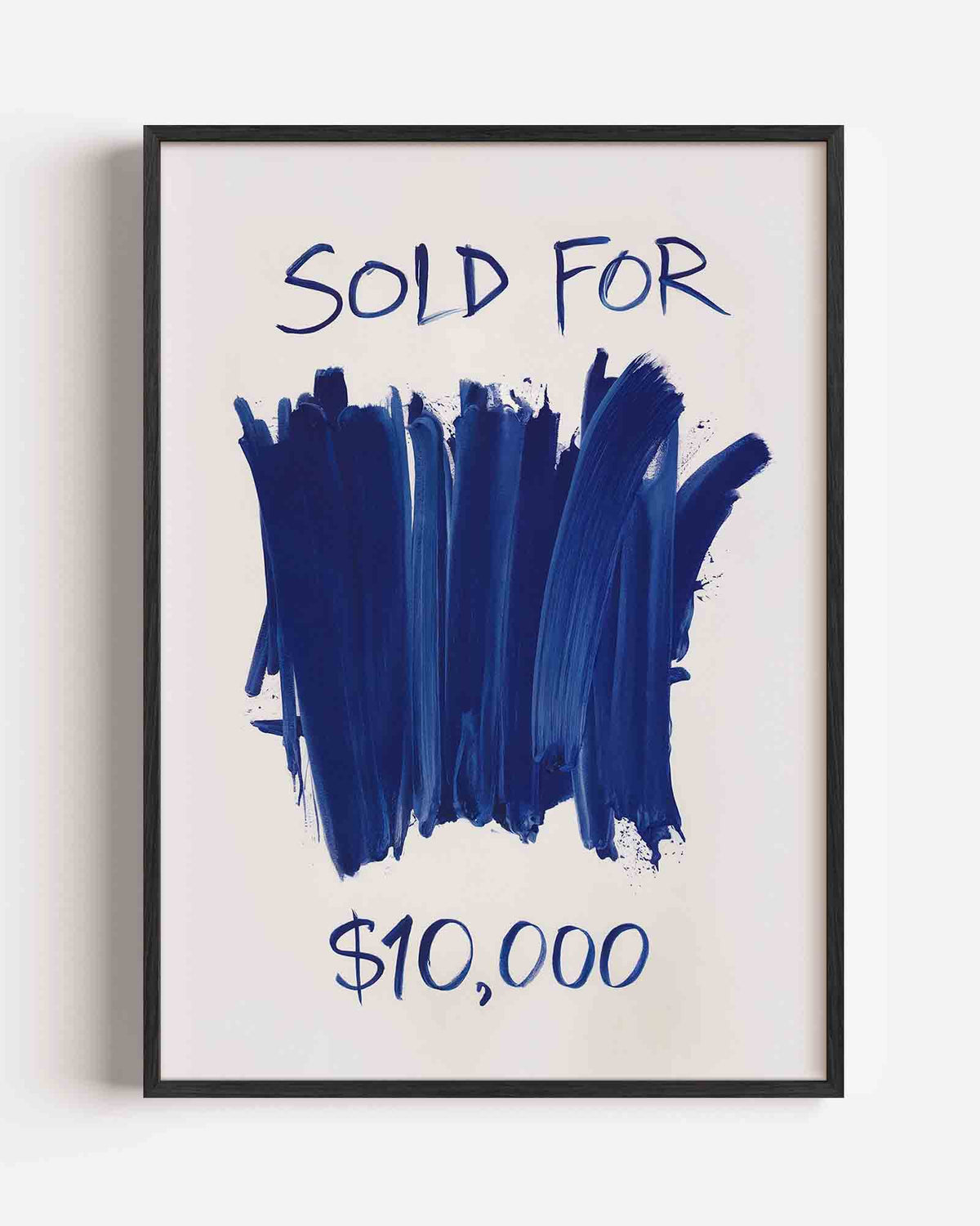 Blauwe penseelstreken – Pop Art en Streetart portret poster als wanddecoratie
