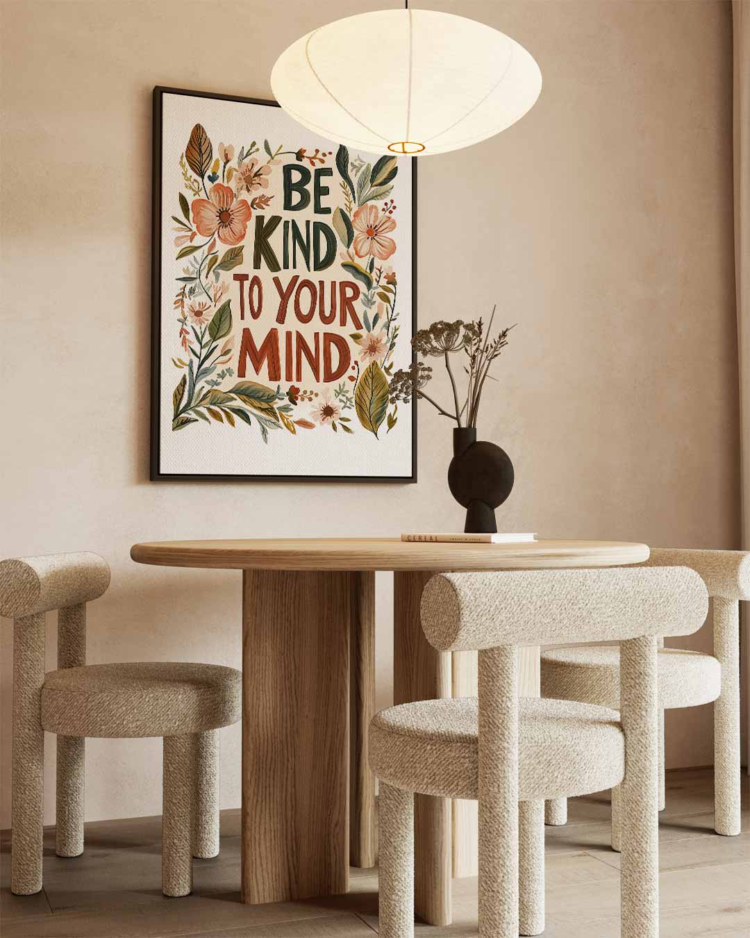 Botanische Motivatieposter – kunstwerk met zwarte baklijst