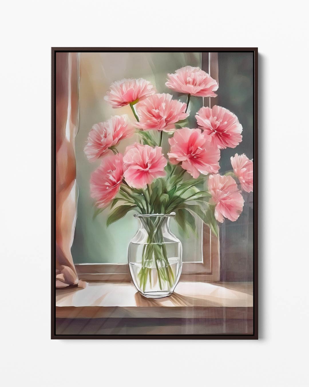 Bloemenpracht in Vensterlicht – portret kunstwerk als wanddecoratie