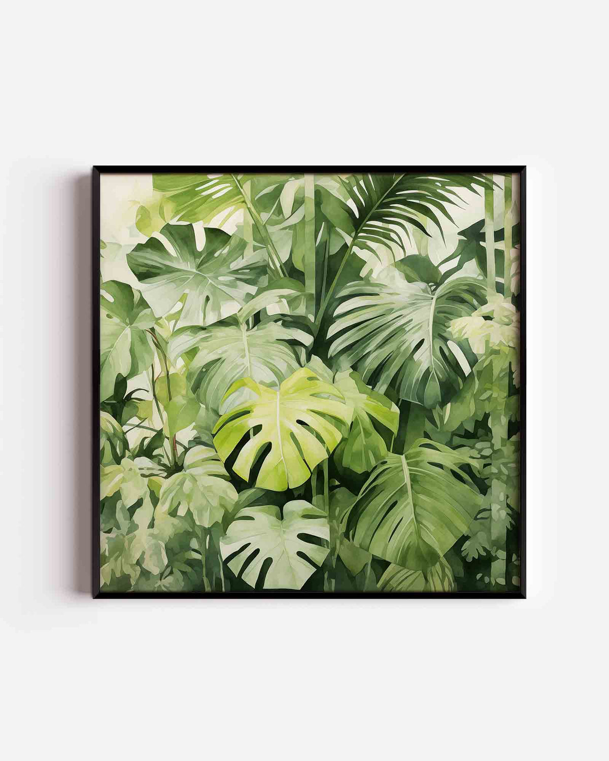 Groene bladeren – jungle vierkante poster als wanddecoratie
