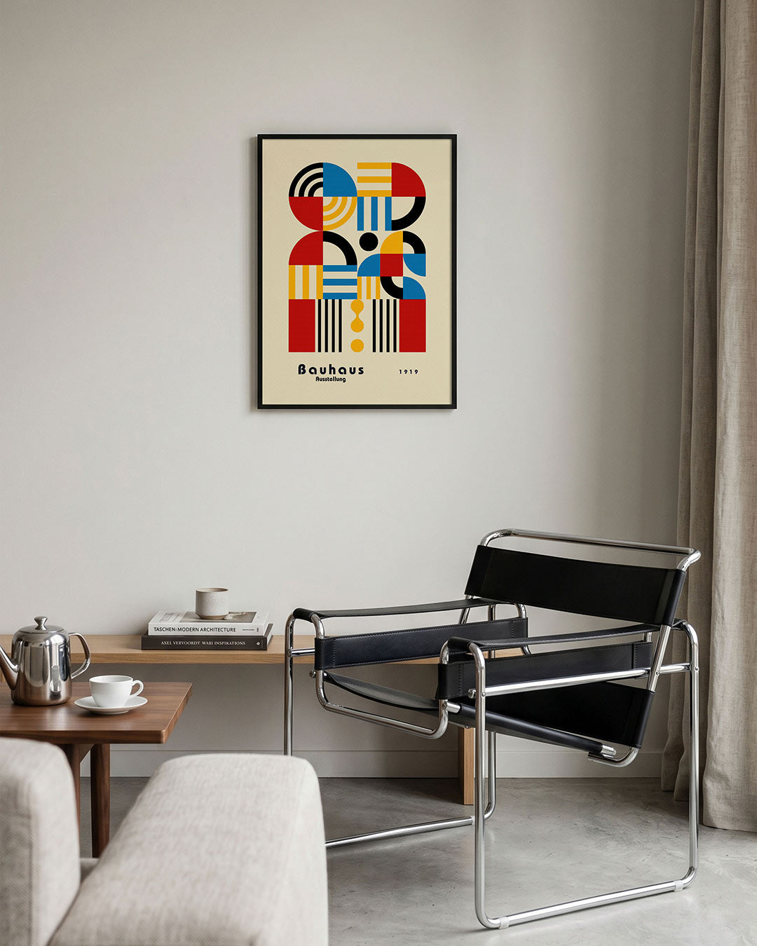 Vormen en vlakkenspel – geometrische Bauhaus poster in staand formaat