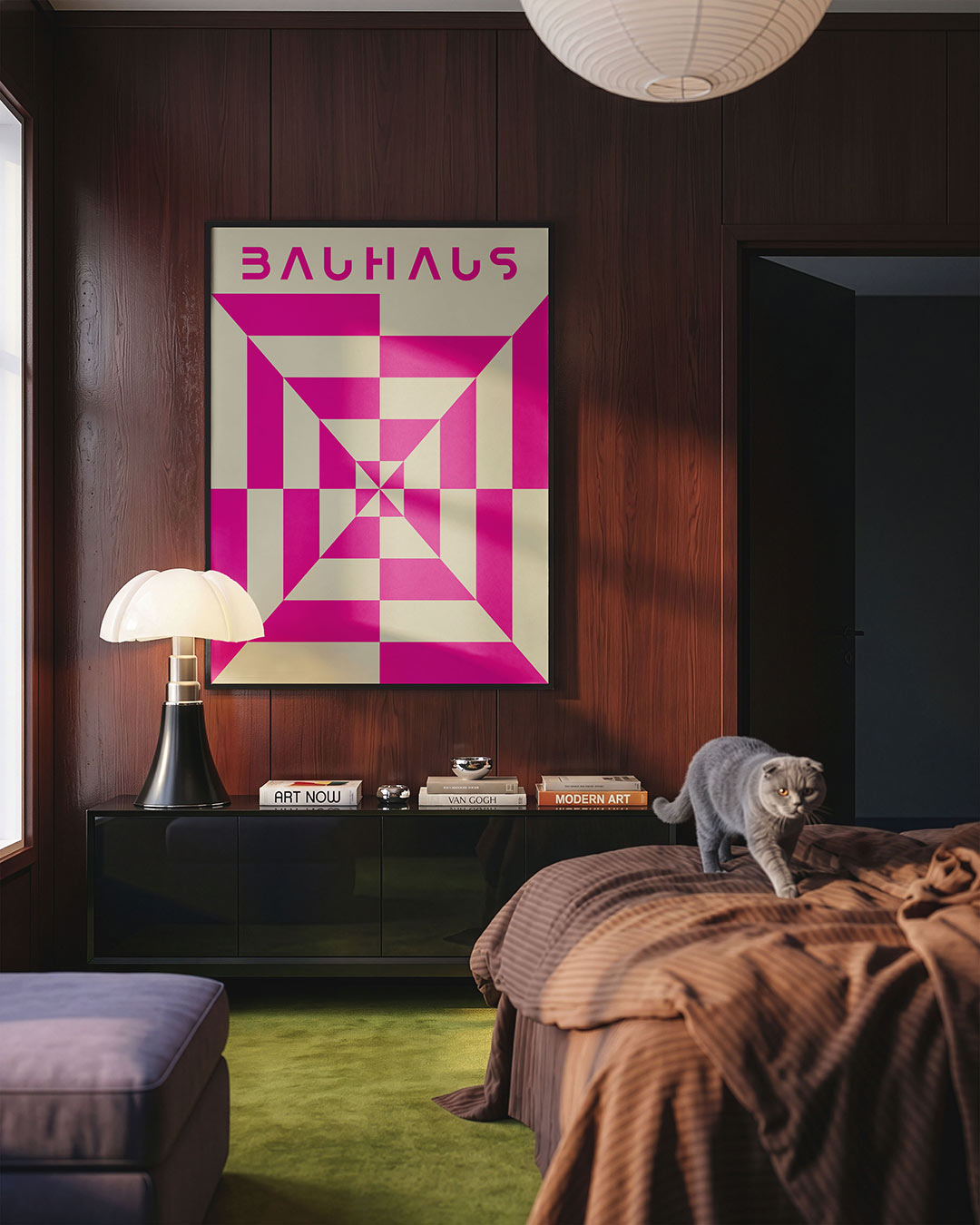 Vormritme en kleur – geometrische Bauhaus poster in staand formaat