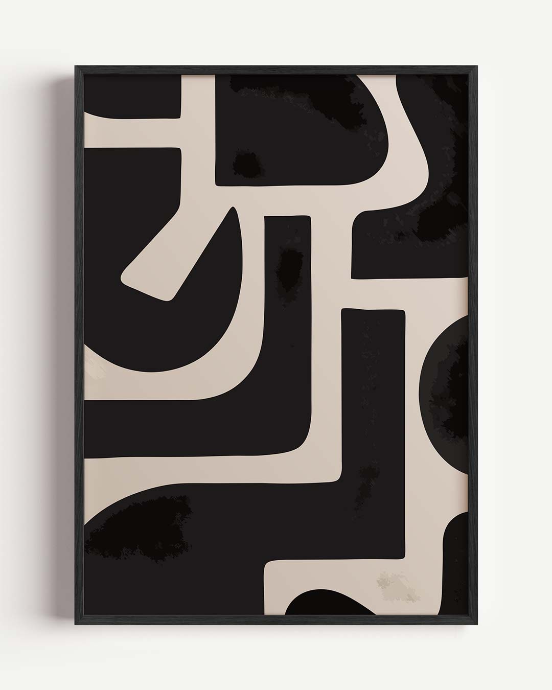 Retro Chic Abstracte – kleurrijke abstracte portret poster als wanddecoratie