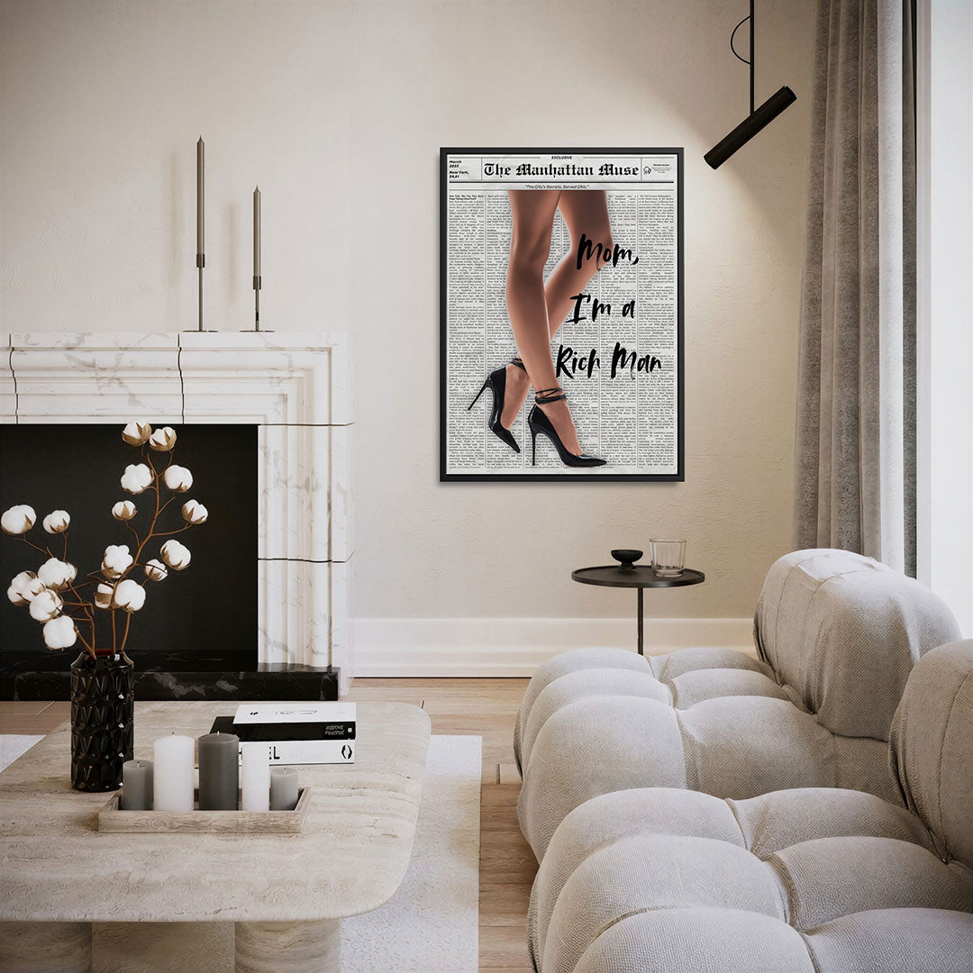 Schoenen en krant – staand wanddecoratie kunstwerk