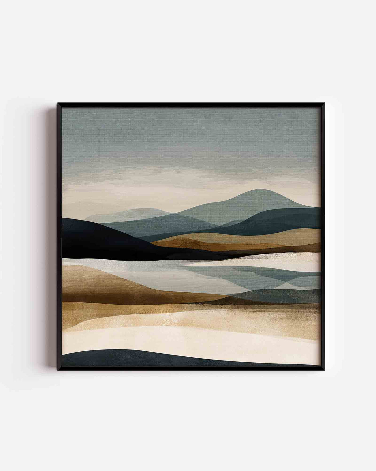 Landschap met heuvels – abstracte vierkante poster als wanddecoratie