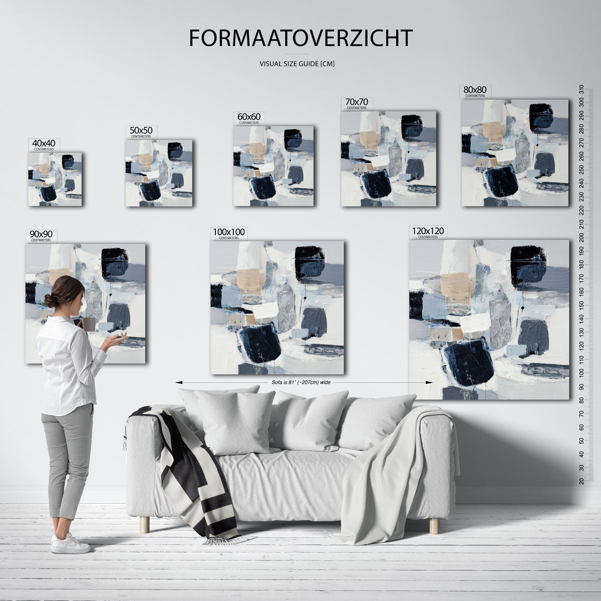 Abstracte vormen – vierkante muurposter met abstracte vormen