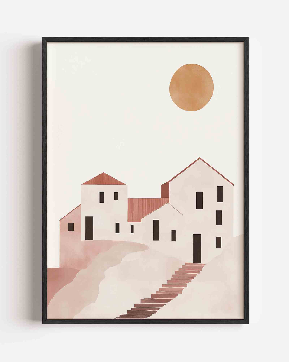 Minimalistische huizen – kids portret poster als wanddecoratie