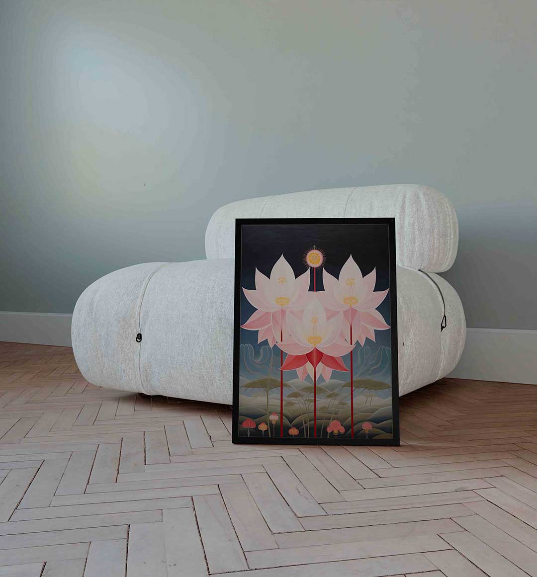 Bloemen en bladeren – surrealistische wandkunst als portret poster