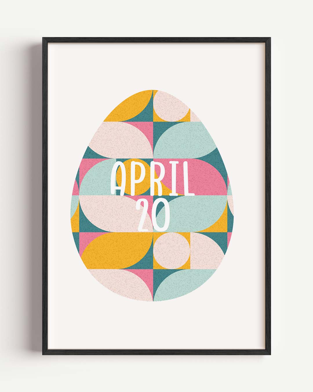 Retro Geometrische Poster - April 20 – paas portret poster als wanddecoratie