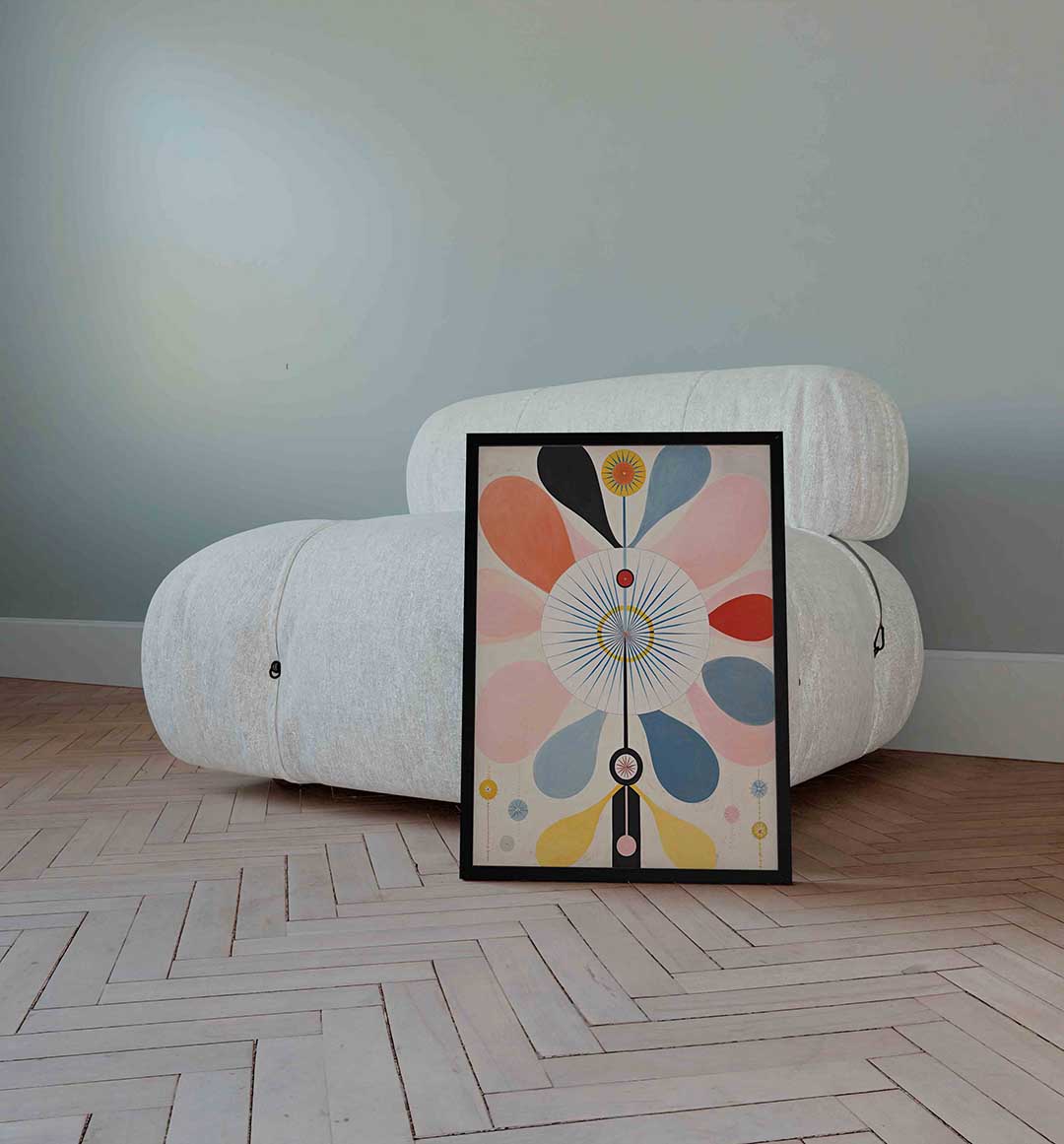 Abstracte vormen – surrealistische wandkunst als portret poster