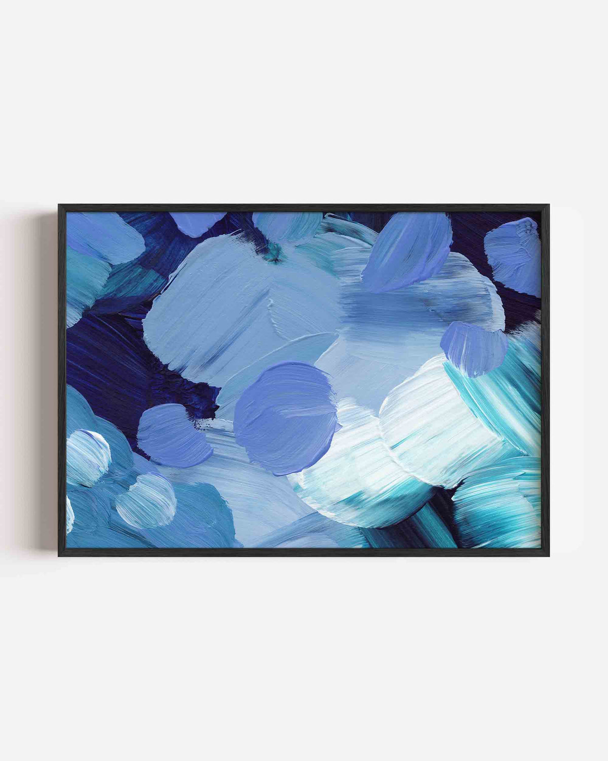 Abstracte blauwe vormen – schilderkunst landscape poster als wanddecoratie