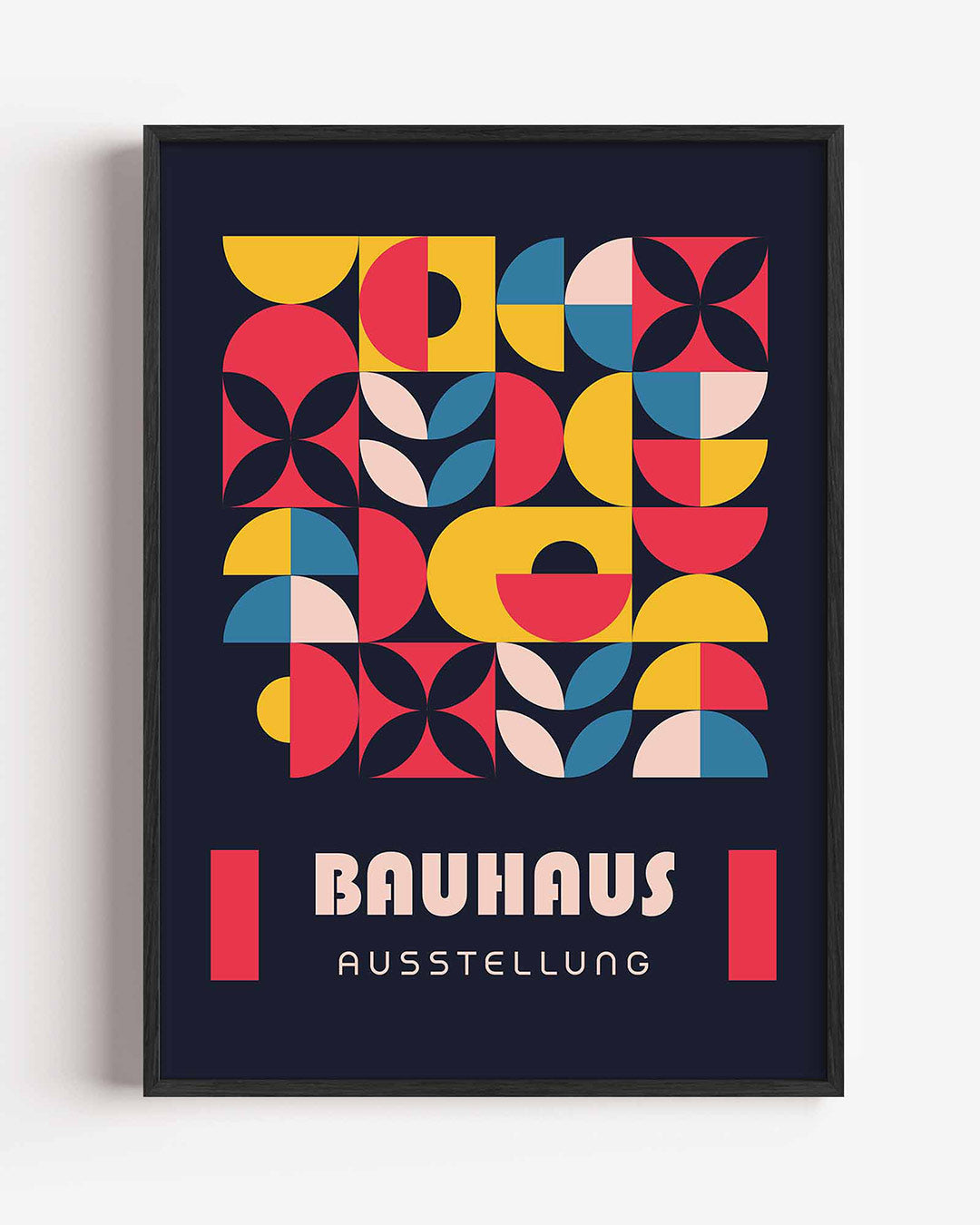 Vormritme en kleur – staande Bauhaus poster als wanddecoratie